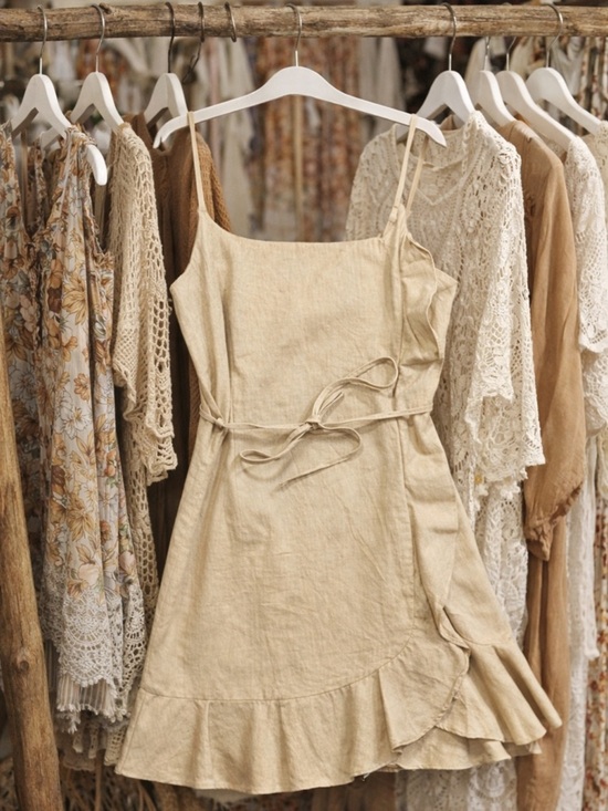 Allison New York Dresses & Skirts - Linen Blend Boho Ruffle Mini Dress Tie Waist Summer Vacation L